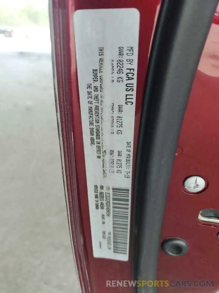 12 Photograph of a damaged car 2C3CDZAG2KH684540 DODGE CHALLENGER 2019