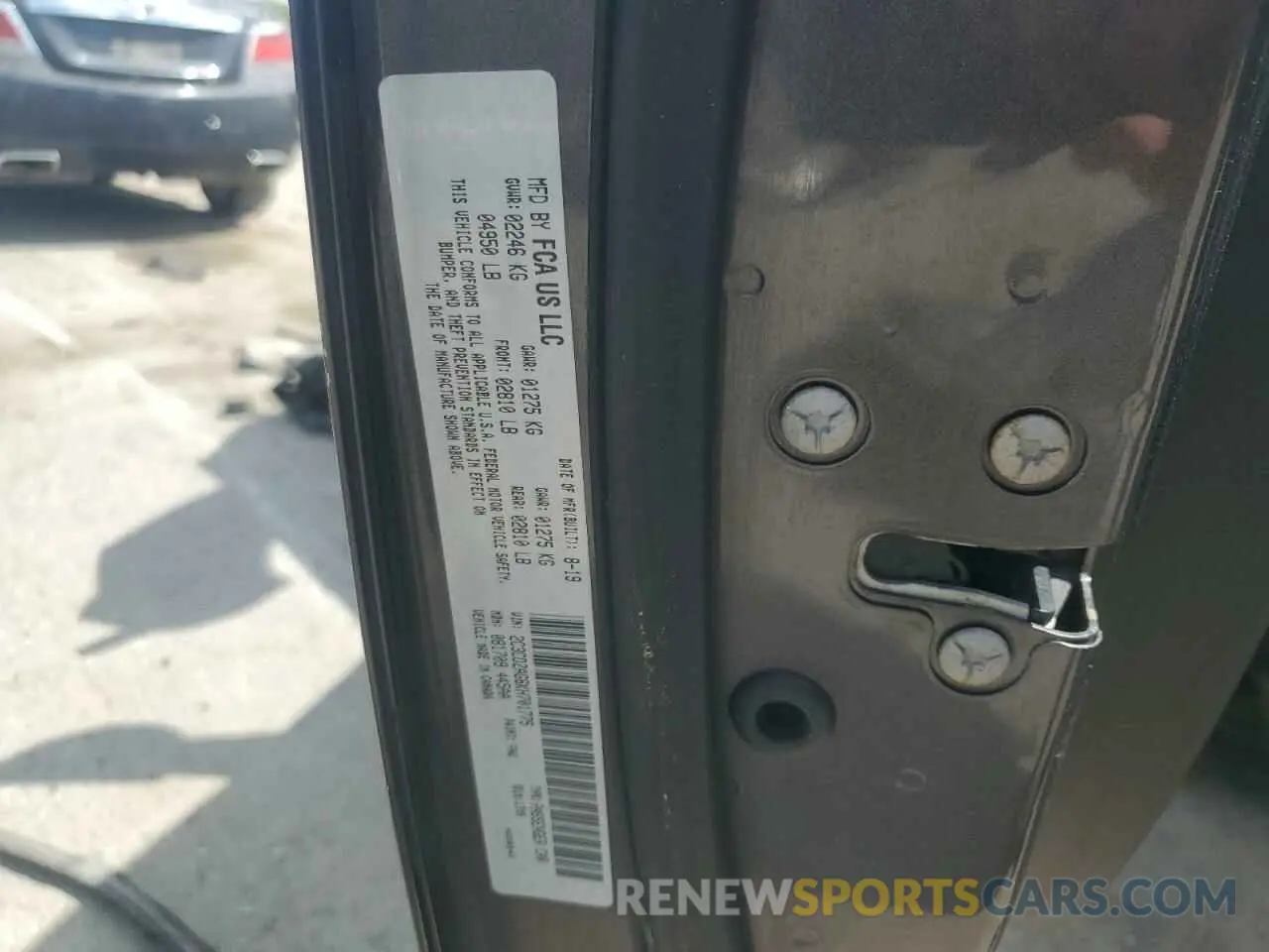 12 Photograph of a damaged car 2C3CDZAG6KH701775 DODGE CHALLENGER 2019