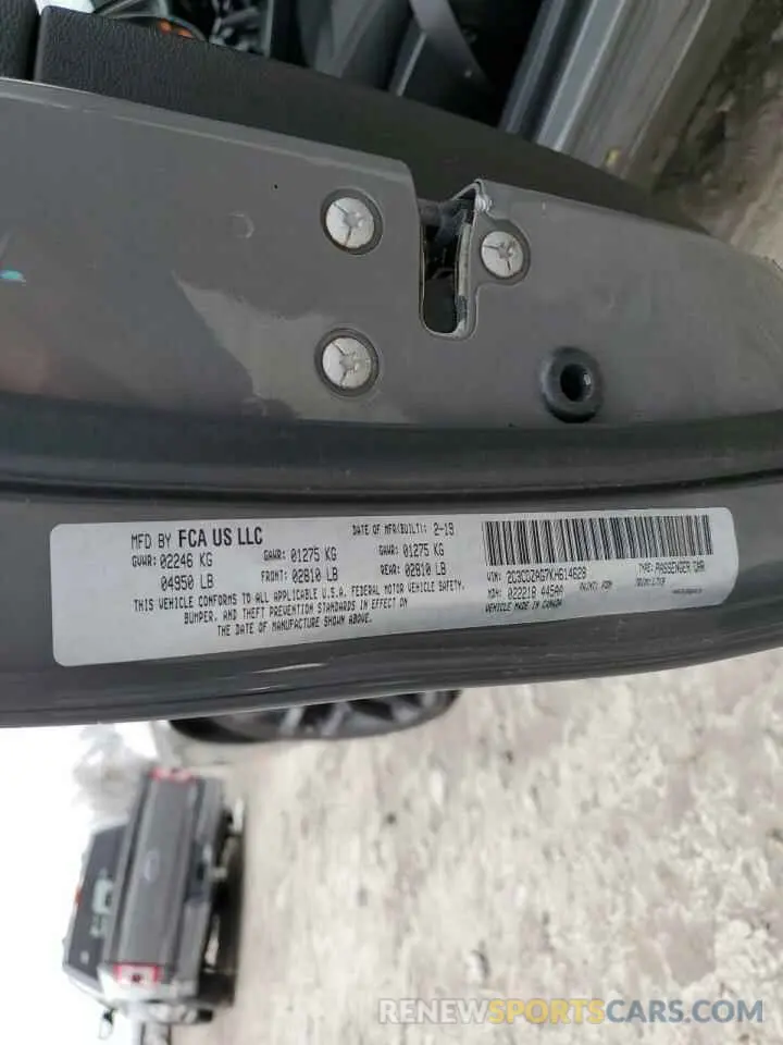 14 Фотография поврежденного автомобиля 2C3CDZAG7KH614628 DODGE CHALLENGER 2019