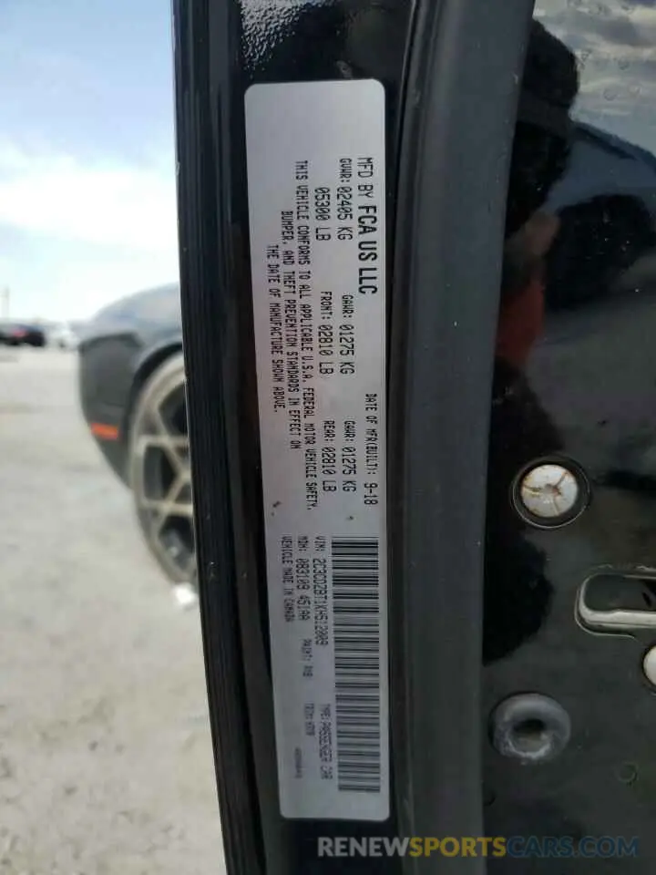 12 Фотография поврежденного автомобиля 2C3CDZBT1KH512009 DODGE CHALLENGER 2019