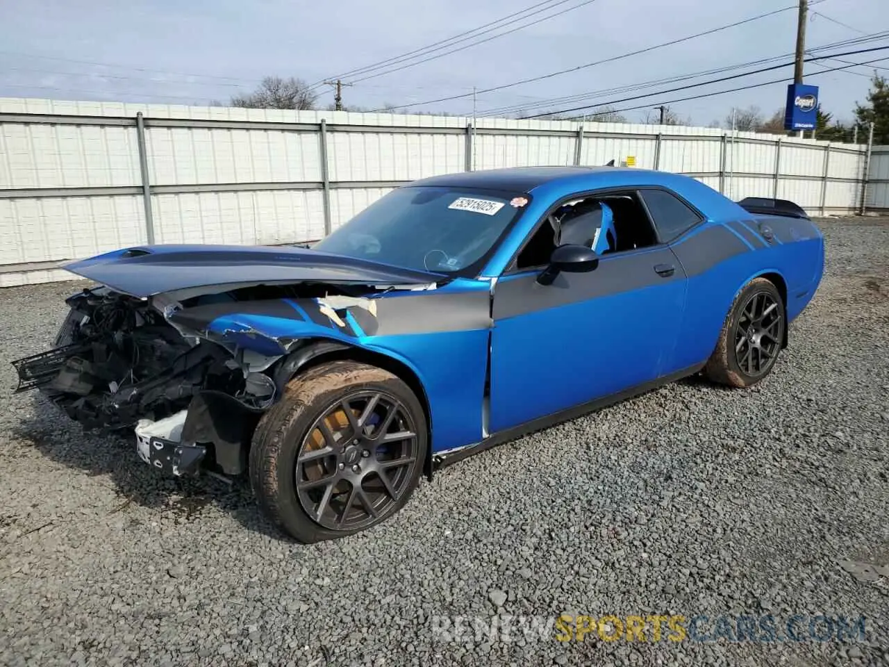1 Photograph of a damaged car 2C3CDZBT7KH591282 DODGE CHALLENGER 2019