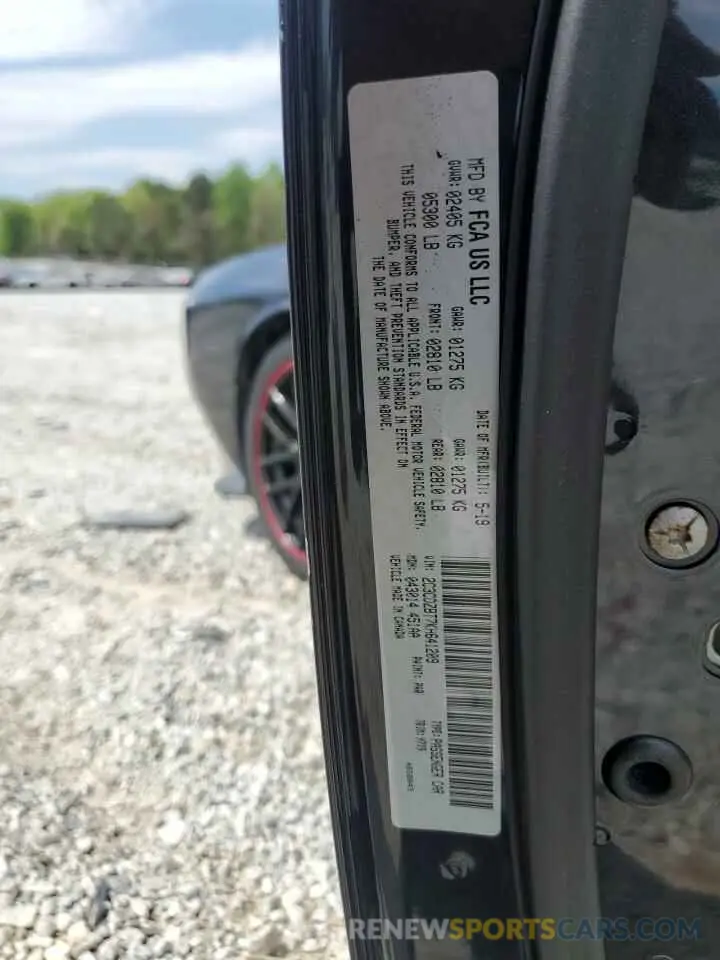 14 Фотография поврежденного автомобиля 2C3CDZBT7KH641209 DODGE CHALLENGER 2019