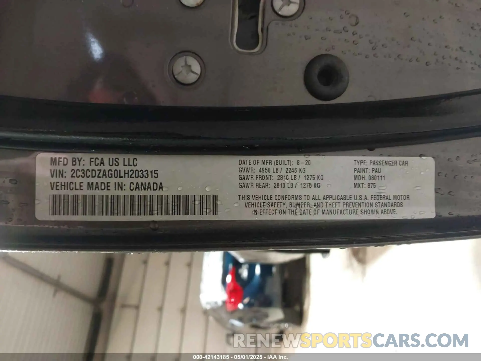 9 Фотография поврежденного автомобиля 2C3CDZAG0LH203315 DODGE CHALLENGER 2020