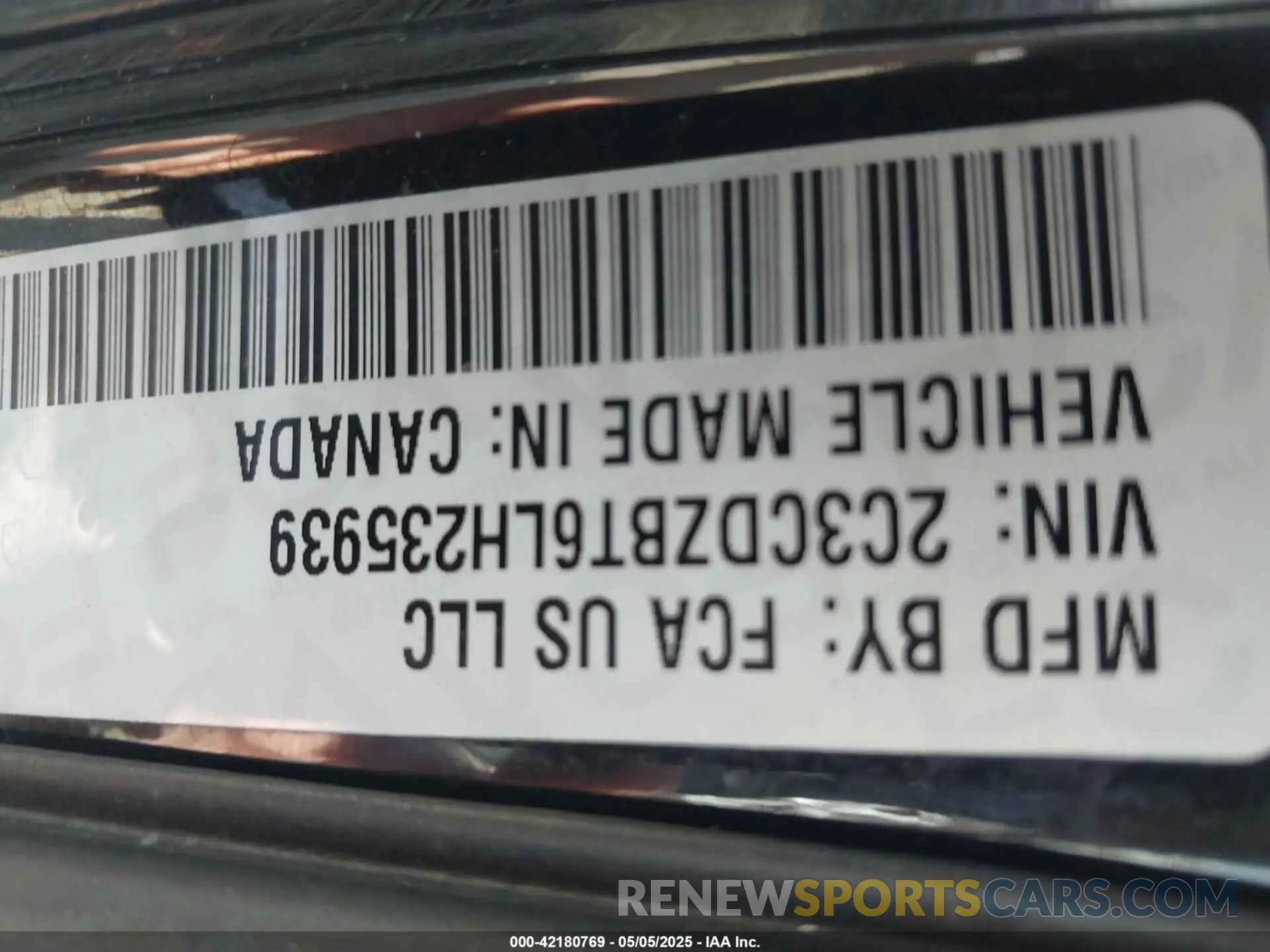 9 Фотография поврежденного автомобиля 2C3CDZBT6LH235939 DODGE CHALLENGER 2020
