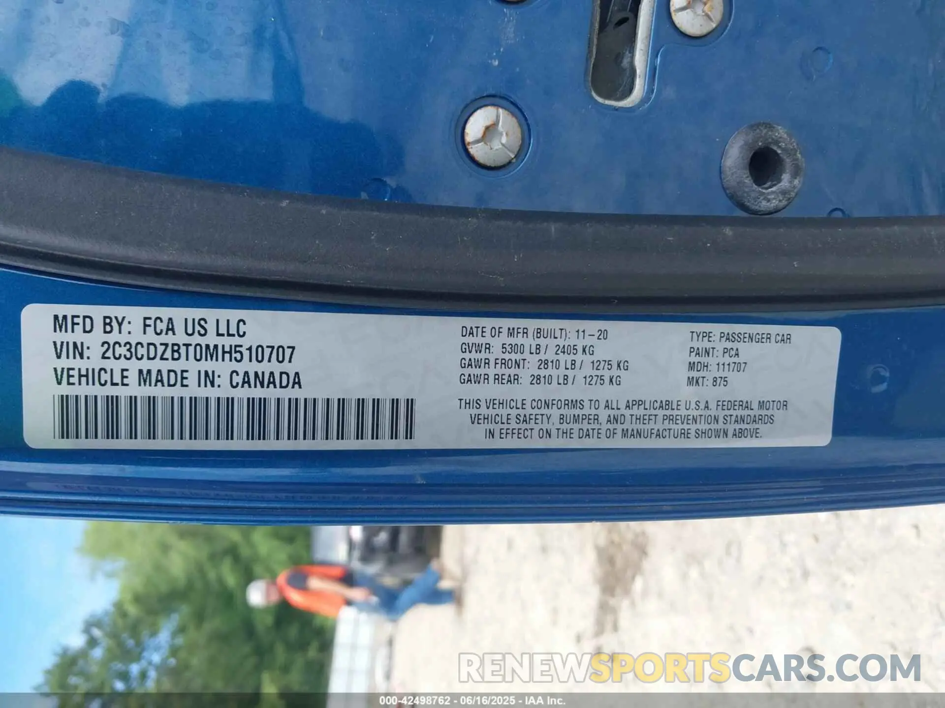 9 Photograph of a damaged car 2C3CDZBT0MH510707 DODGE CHALLENGER 2021