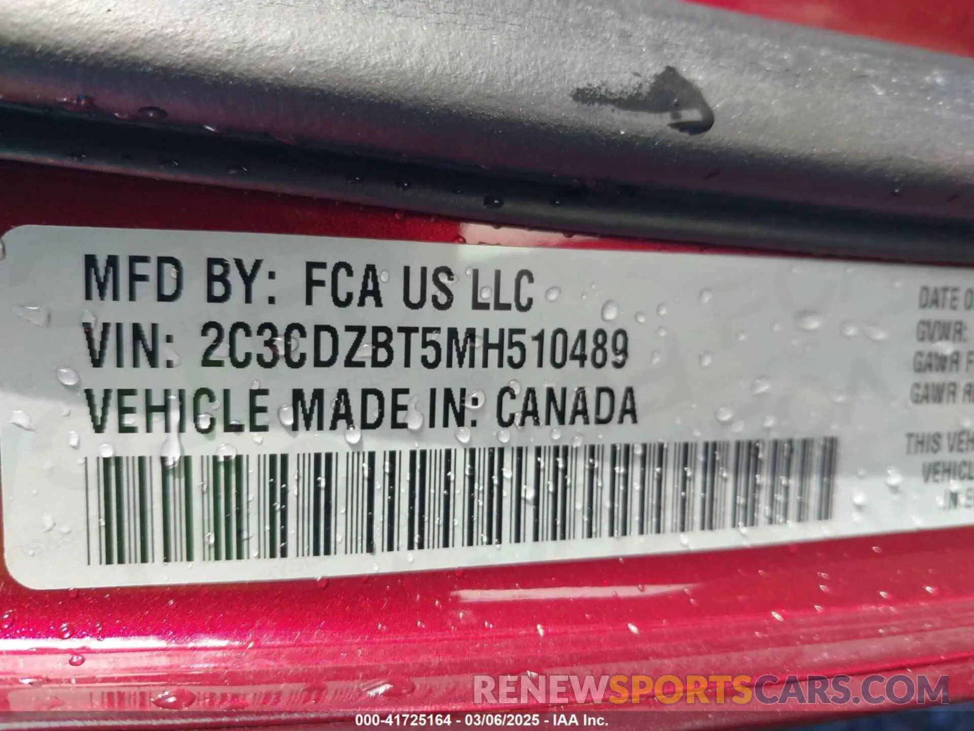 9 Фотография поврежденного автомобиля 2C3CDZBT5MH510489 DODGE CHALLENGER 2021