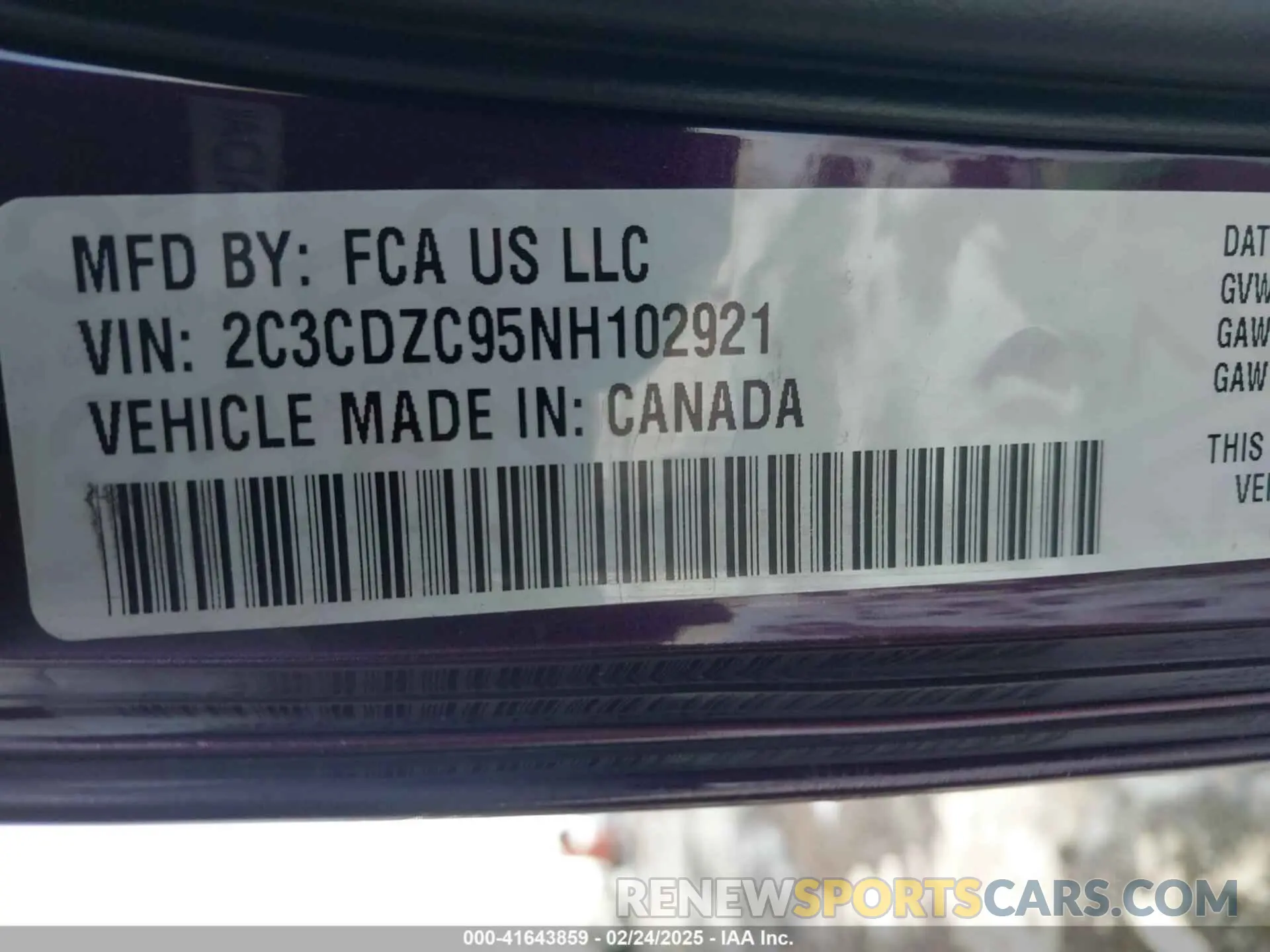 9 Фотография поврежденного автомобиля 2C3CDZC95NH102921 DODGE CHALLENGER 2022