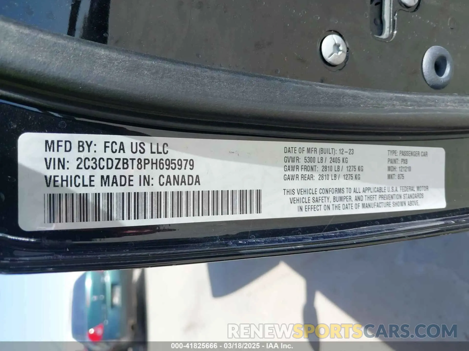 9 Фотография поврежденного автомобиля 2C3CDZBT8PH695979 DODGE CHALLENGER 2023