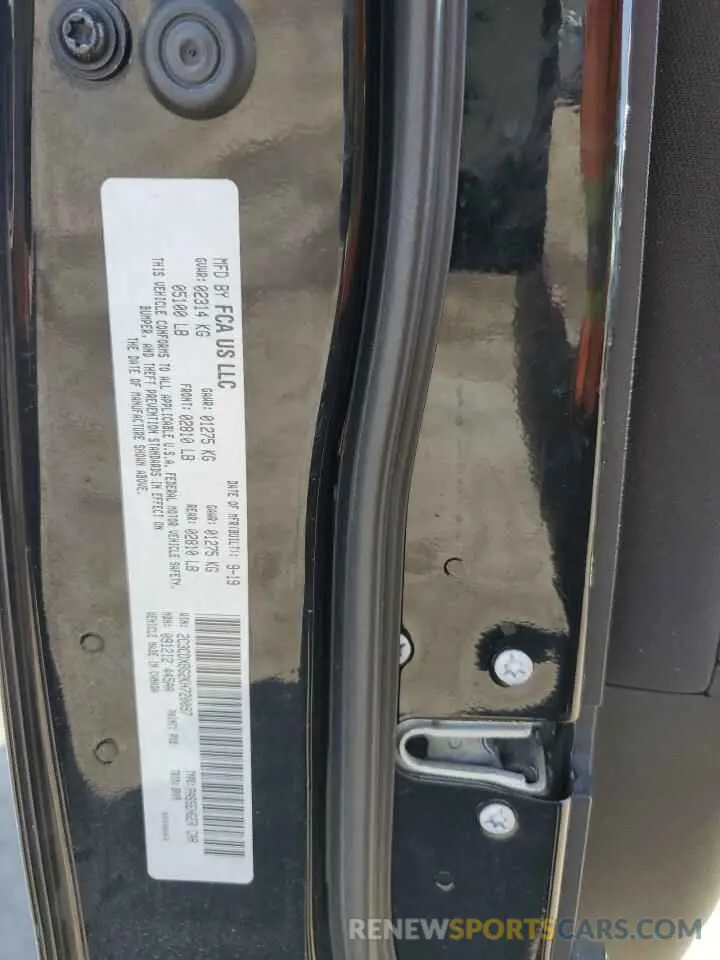 13 Photograph of a damaged car 2C3CDXBG2KH720097 DODGE CHARGER 2019