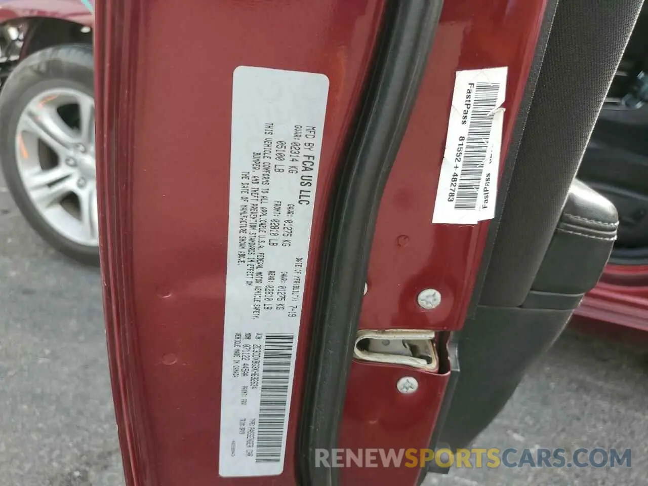 12 Photograph of a damaged car 2C3CDXBG3KH692634 DODGE CHARGER 2019