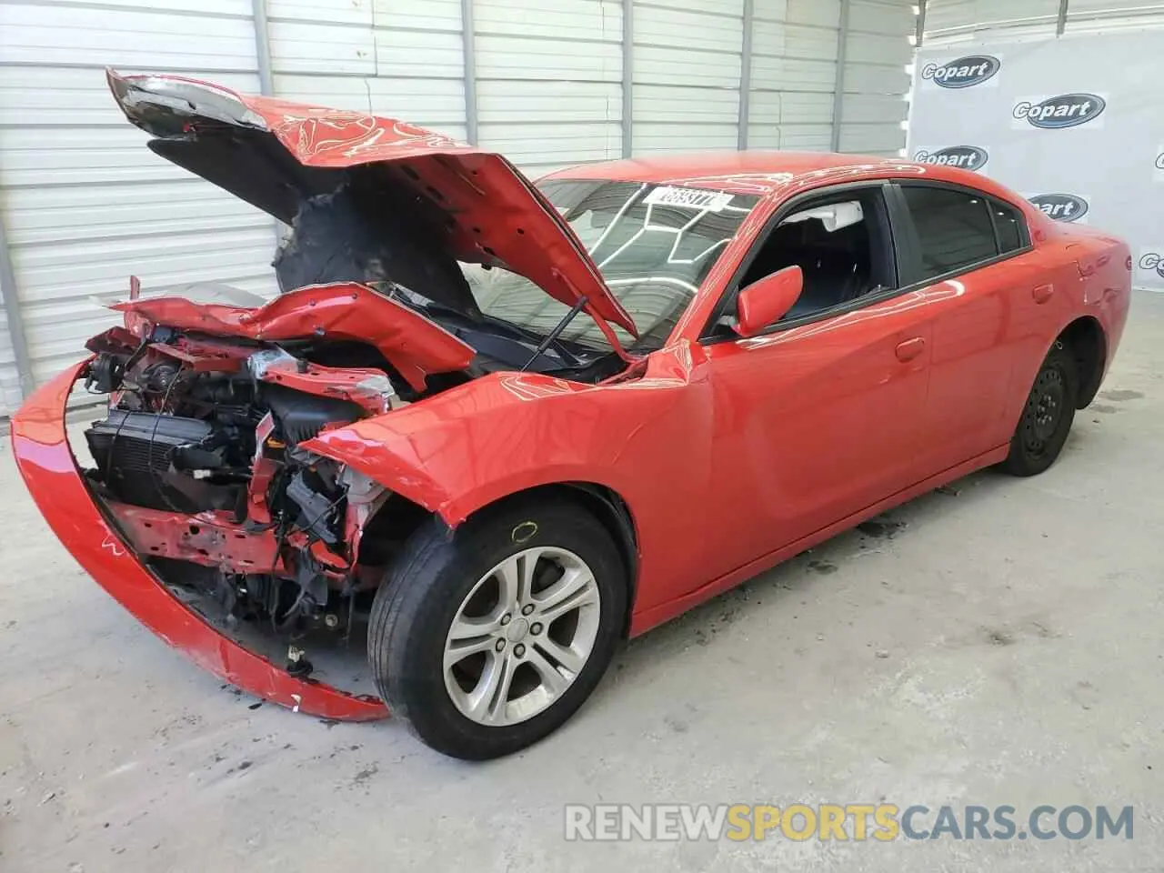 1 Photograph of a damaged car 2C3CDXBG7KH721035 DODGE CHARGER 2019
