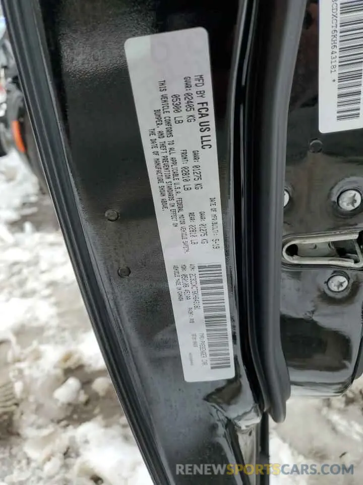 14 Фотография поврежденного автомобиля 2C3CDXCT6KH643181 DODGE CHARGER 2019