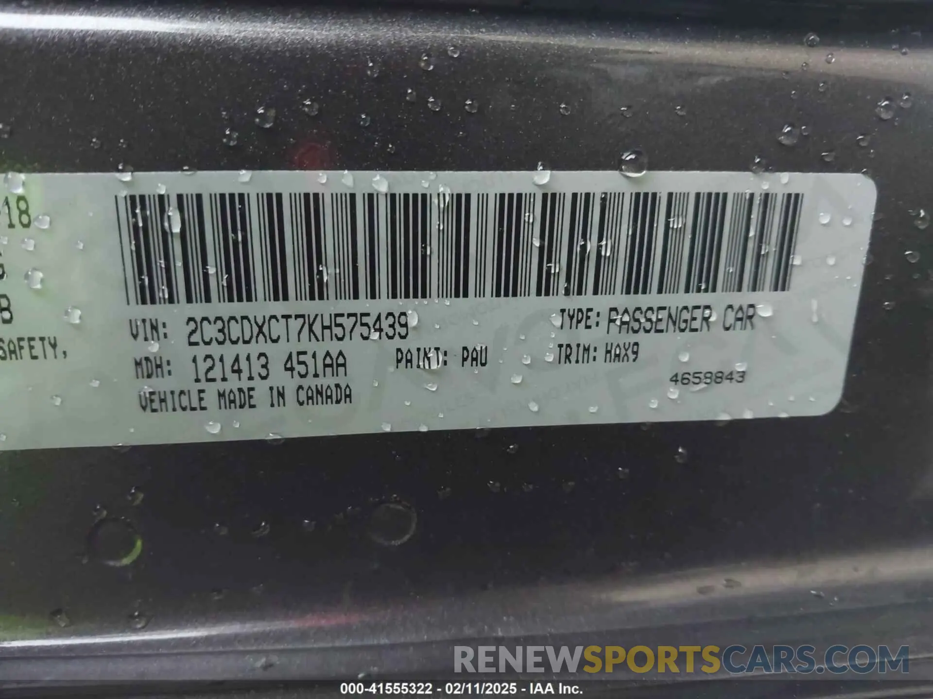 9 Фотография поврежденного автомобиля 2C3CDXCT7KH575439 DODGE CHARGER 2019