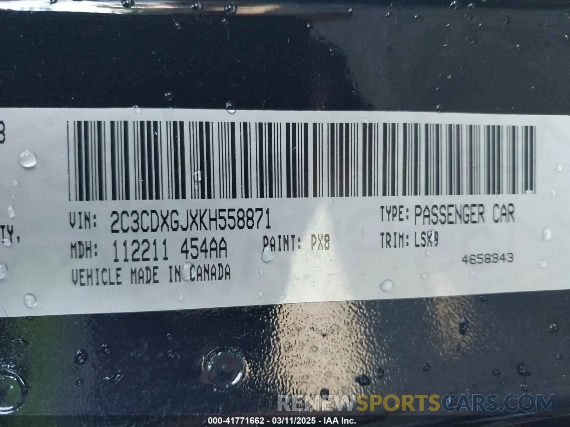 9 Photograph of a damaged car 2C3CDXGJXKH558871 DODGE CHARGER 2019