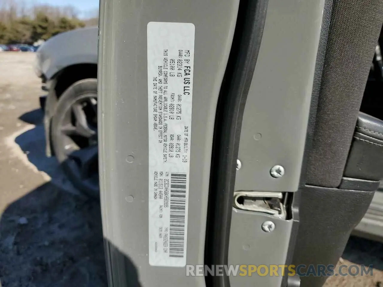 12 Photograph of a damaged car 2C3CDXHG6KH583995 DODGE CHARGER 2019