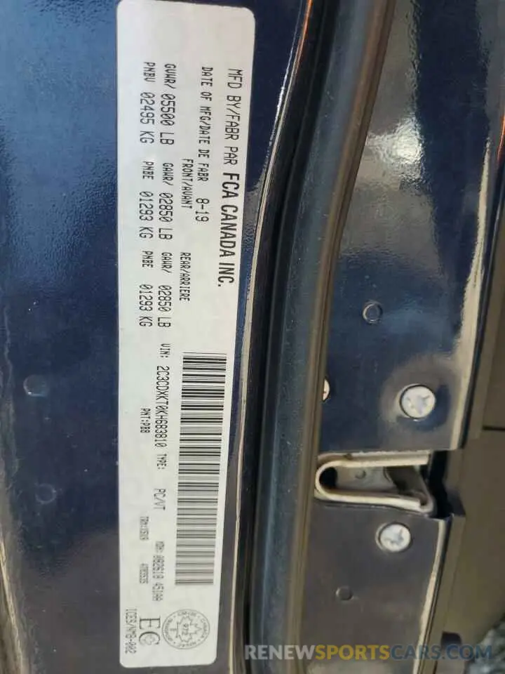 13 Photograph of a damaged car 2C3CDXKT0KH683810 DODGE CHARGER 2019