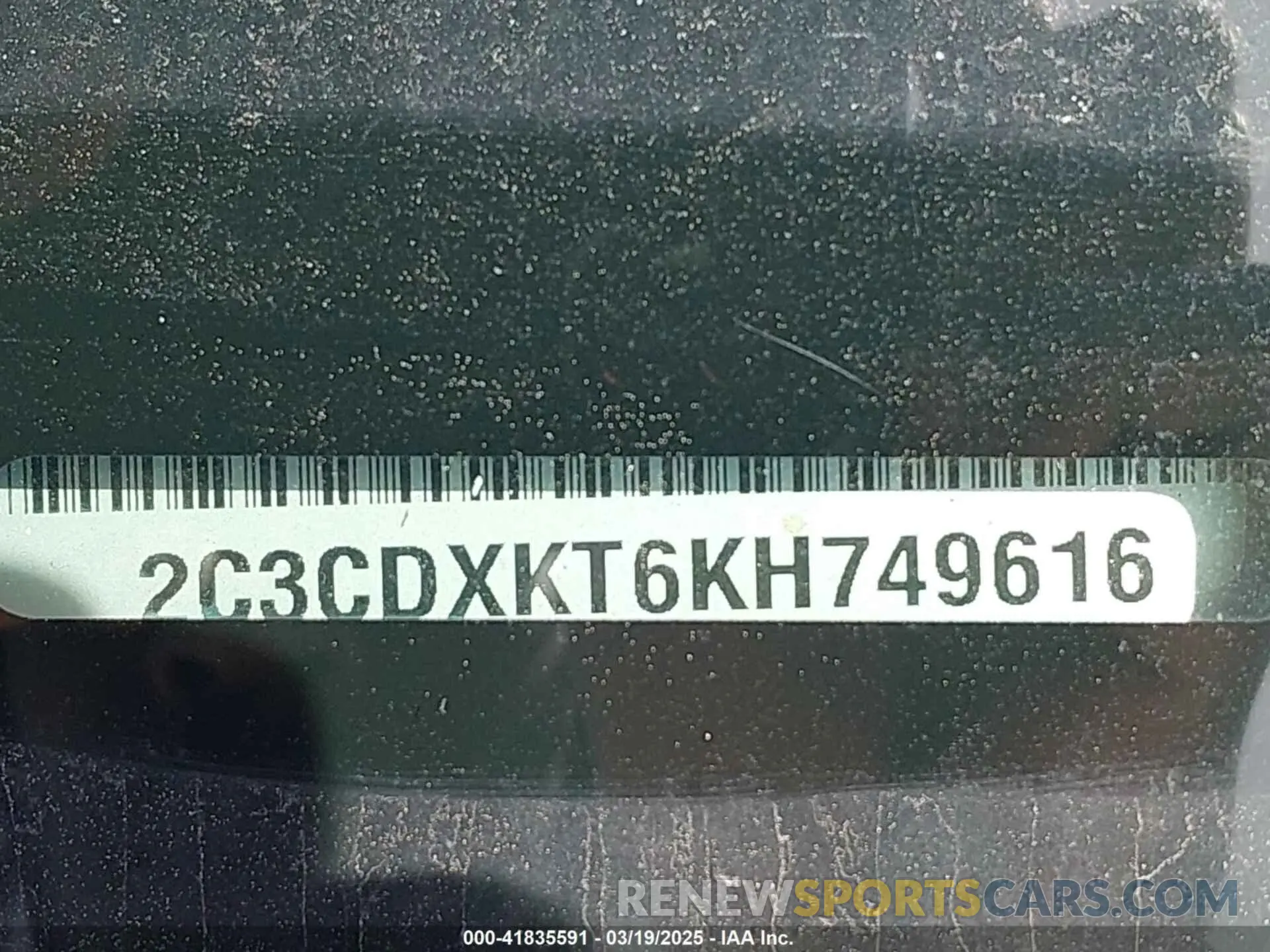9 Photograph of a damaged car 2C3CDXKT6KH749616 DODGE CHARGER 2019