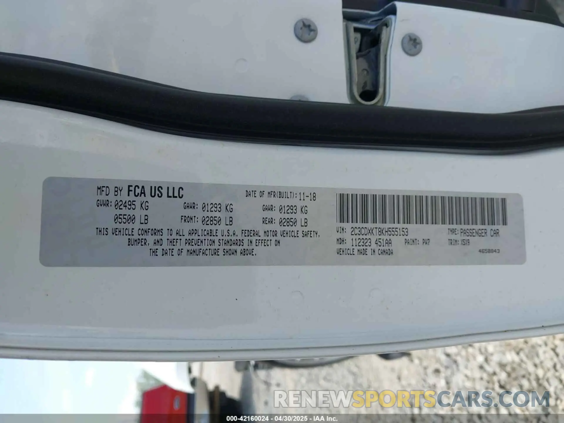 9 Photograph of a damaged car 2C3CDXKT8KH555153 DODGE CHARGER 2019