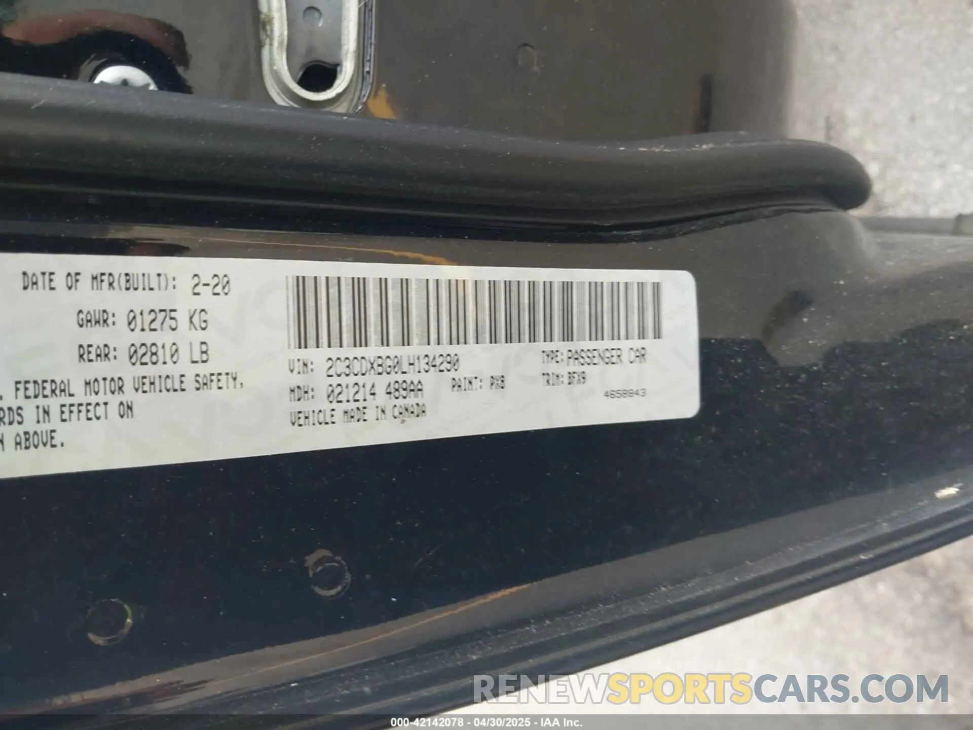 9 Photograph of a damaged car 2C3CDXBG0LH134290 DODGE CHARGER 2020