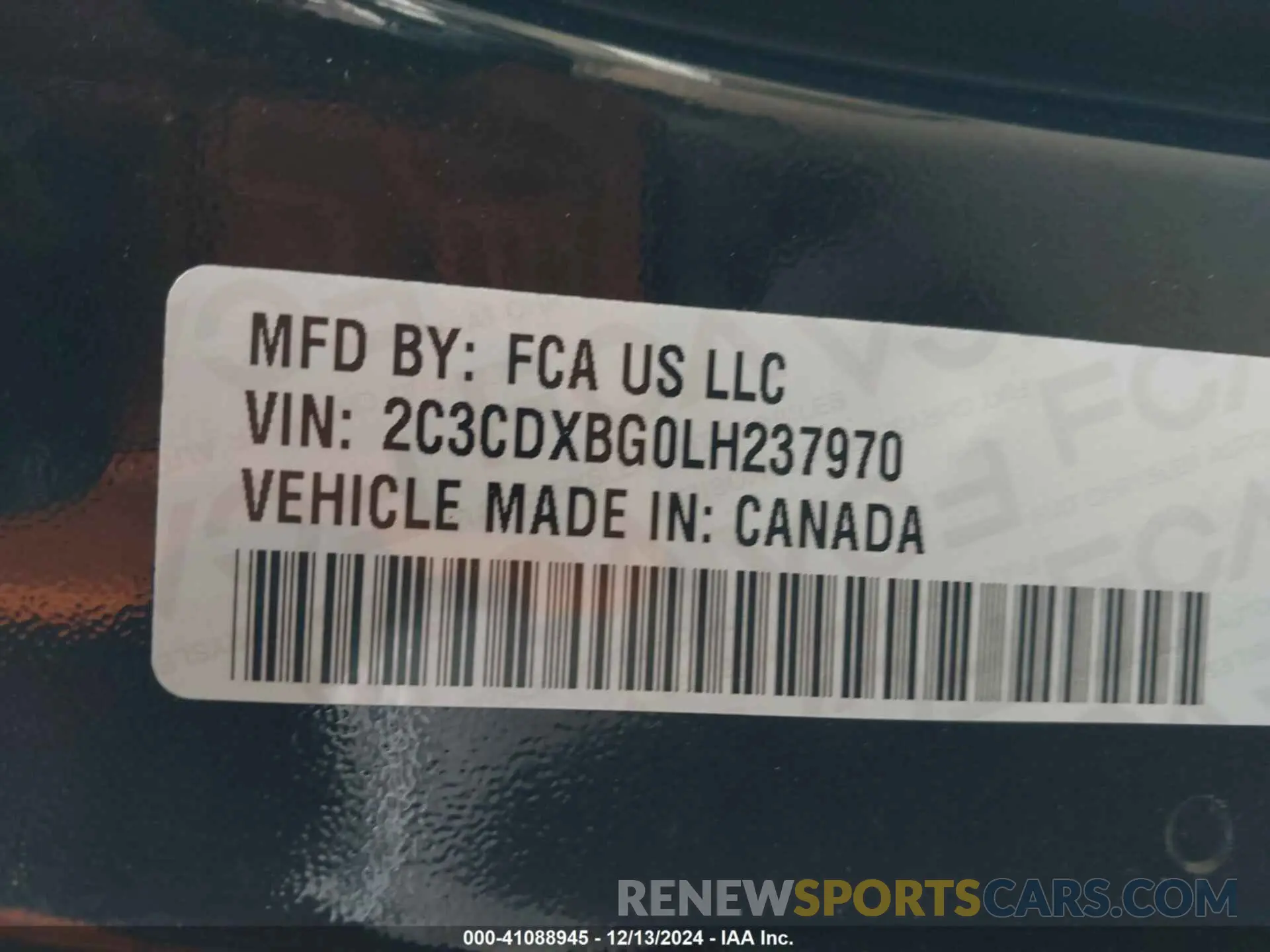 9 Фотография поврежденного автомобиля 2C3CDXBG0LH237970 DODGE CHARGER 2020