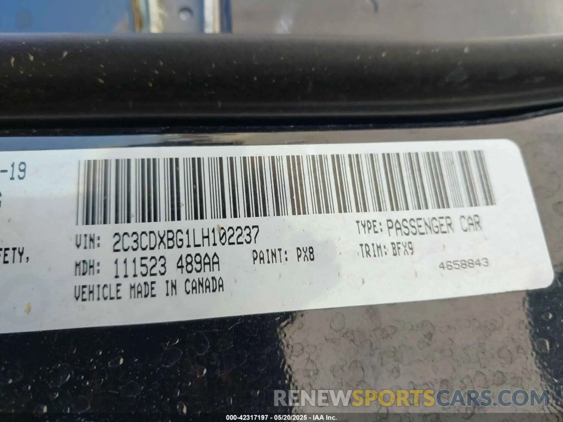 9 Фотография поврежденного автомобиля 2C3CDXBG1LH102237 DODGE CHARGER 2020
