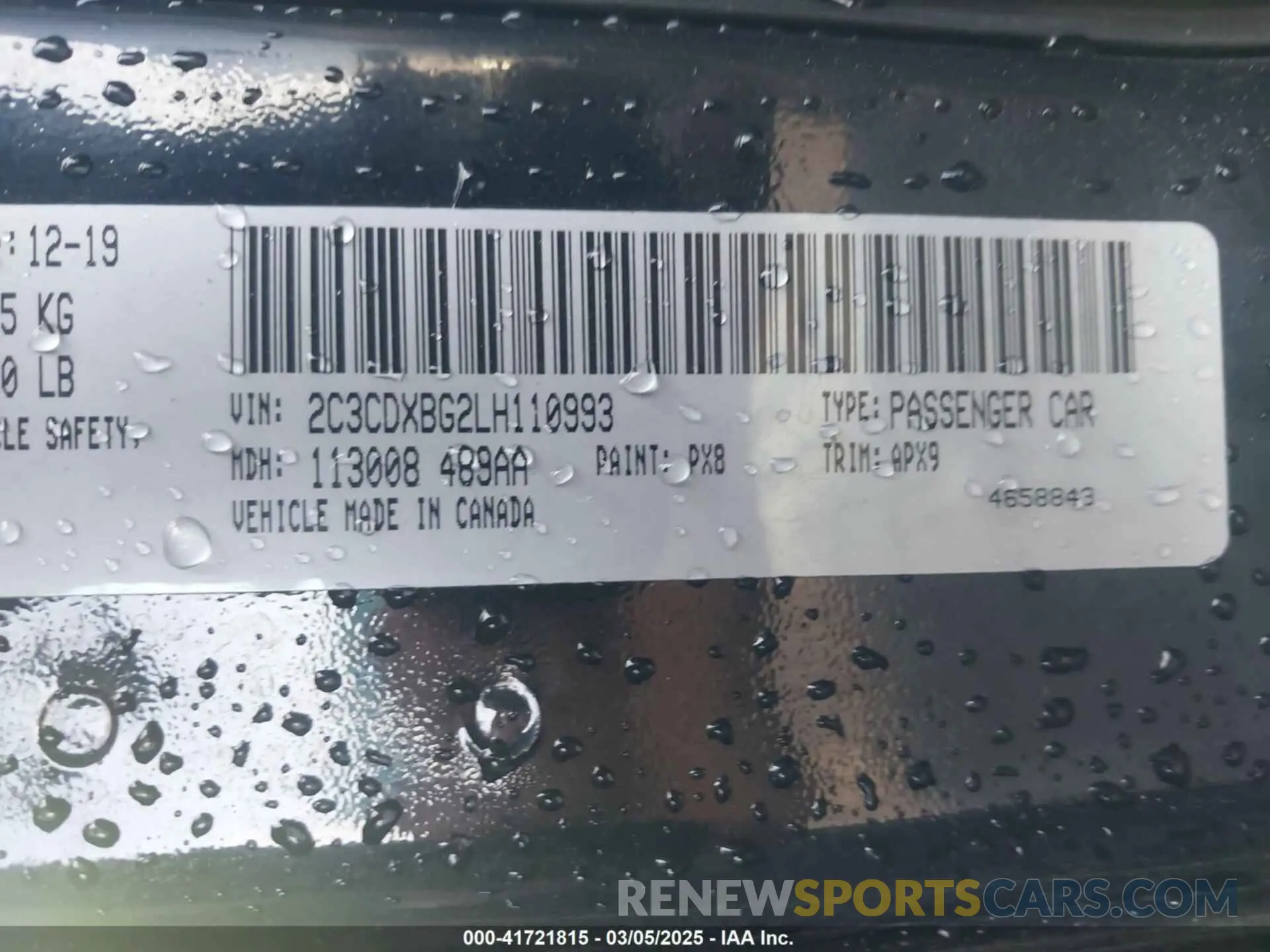 9 Фотография поврежденного автомобиля 2C3CDXBG2LH110993 DODGE CHARGER 2020