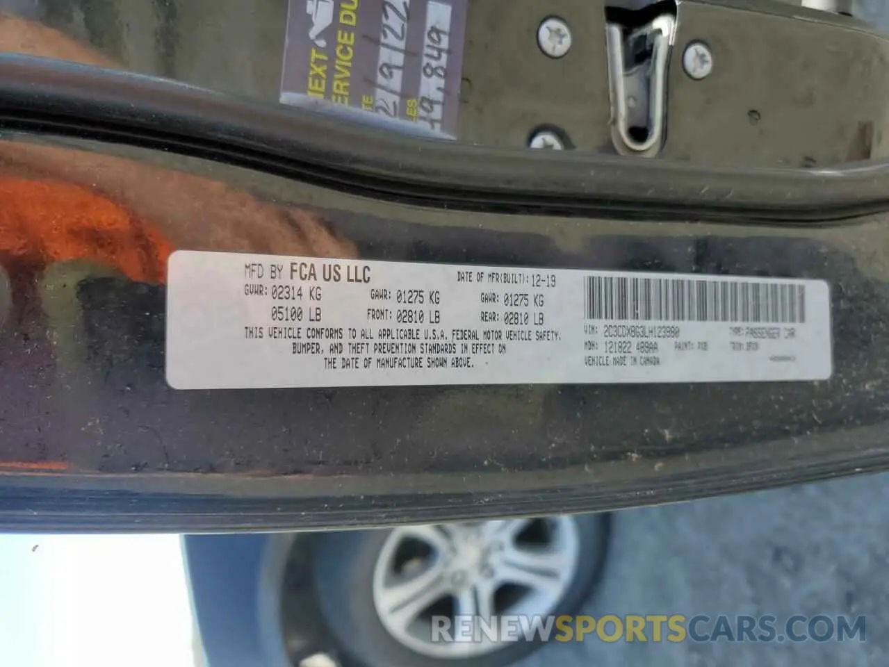 12 Фотография поврежденного автомобиля 2C3CDXBG3LH123980 DODGE CHARGER 2020