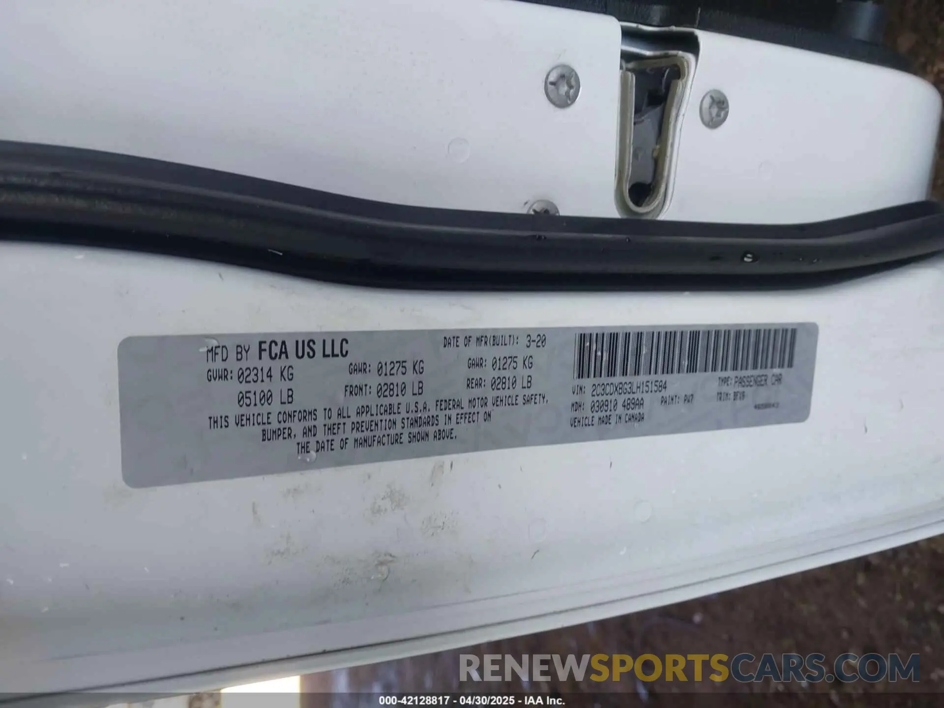 9 Photograph of a damaged car 2C3CDXBG3LH151584 DODGE CHARGER 2020
