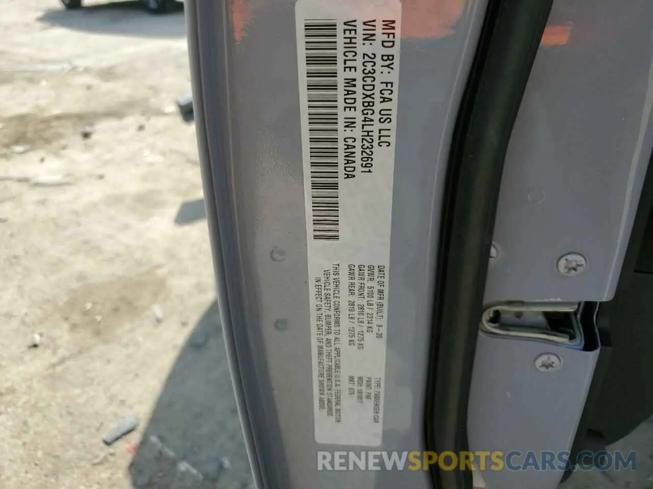 13 Photograph of a damaged car 2C3CDXBG4LH232691 DODGE CHARGER 2020