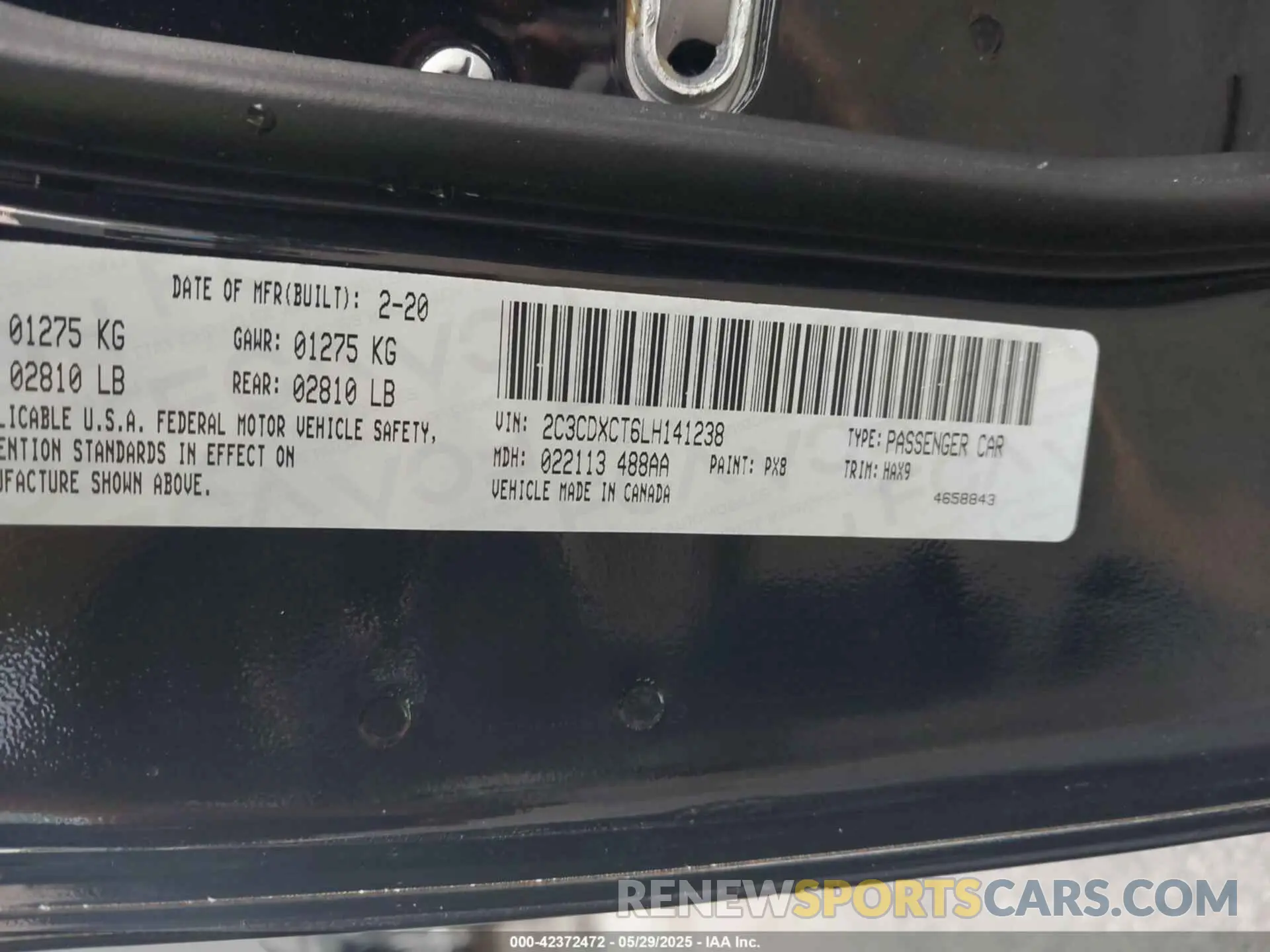 9 Фотография поврежденного автомобиля 2C3CDXCT6LH141238 DODGE CHARGER 2020