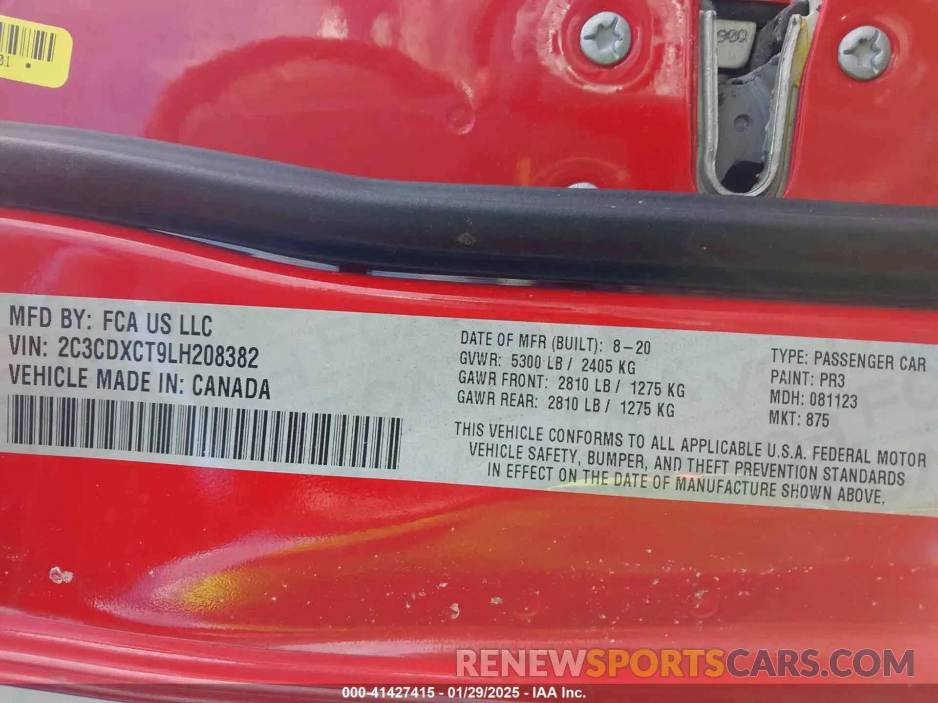 9 Photograph of a damaged car 2C3CDXCT9LH208382 DODGE CHARGER 2020