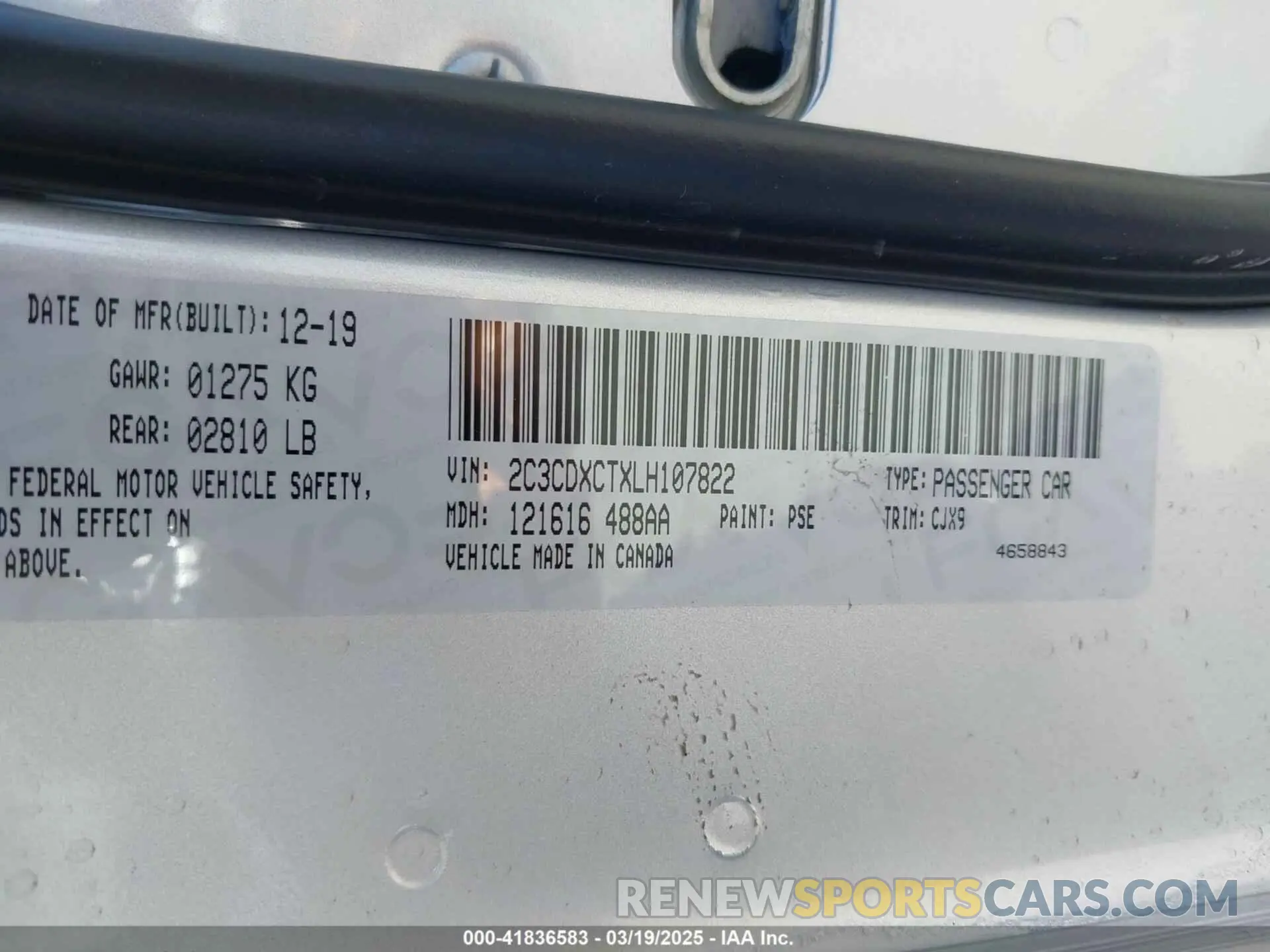9 Фотография поврежденного автомобиля 2C3CDXCTXLH107822 DODGE CHARGER 2020