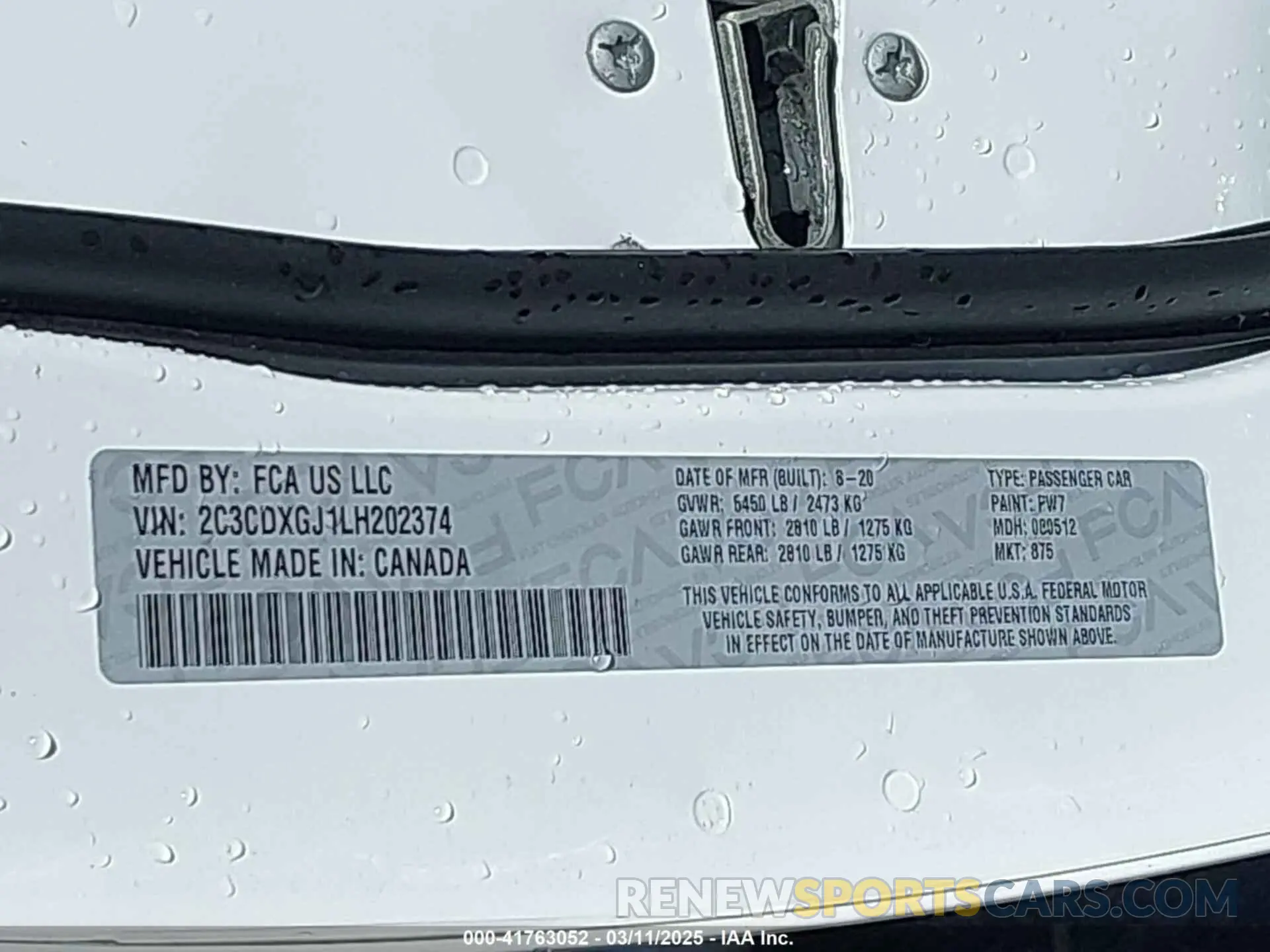 9 Фотография поврежденного автомобиля 2C3CDXGJ1LH202374 DODGE CHARGER 2020