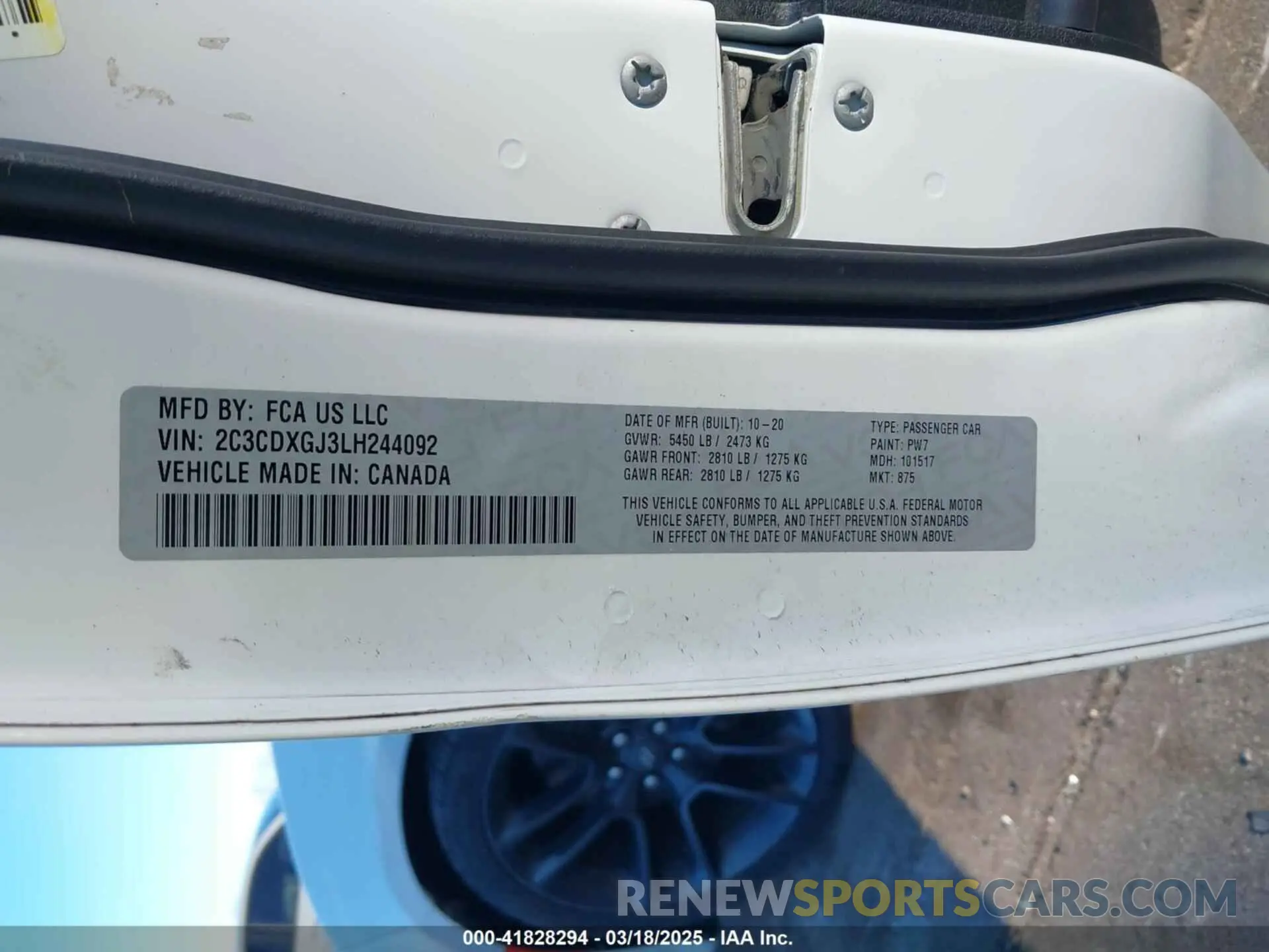 9 Фотография поврежденного автомобиля 2C3CDXGJ3LH244092 DODGE CHARGER 2020