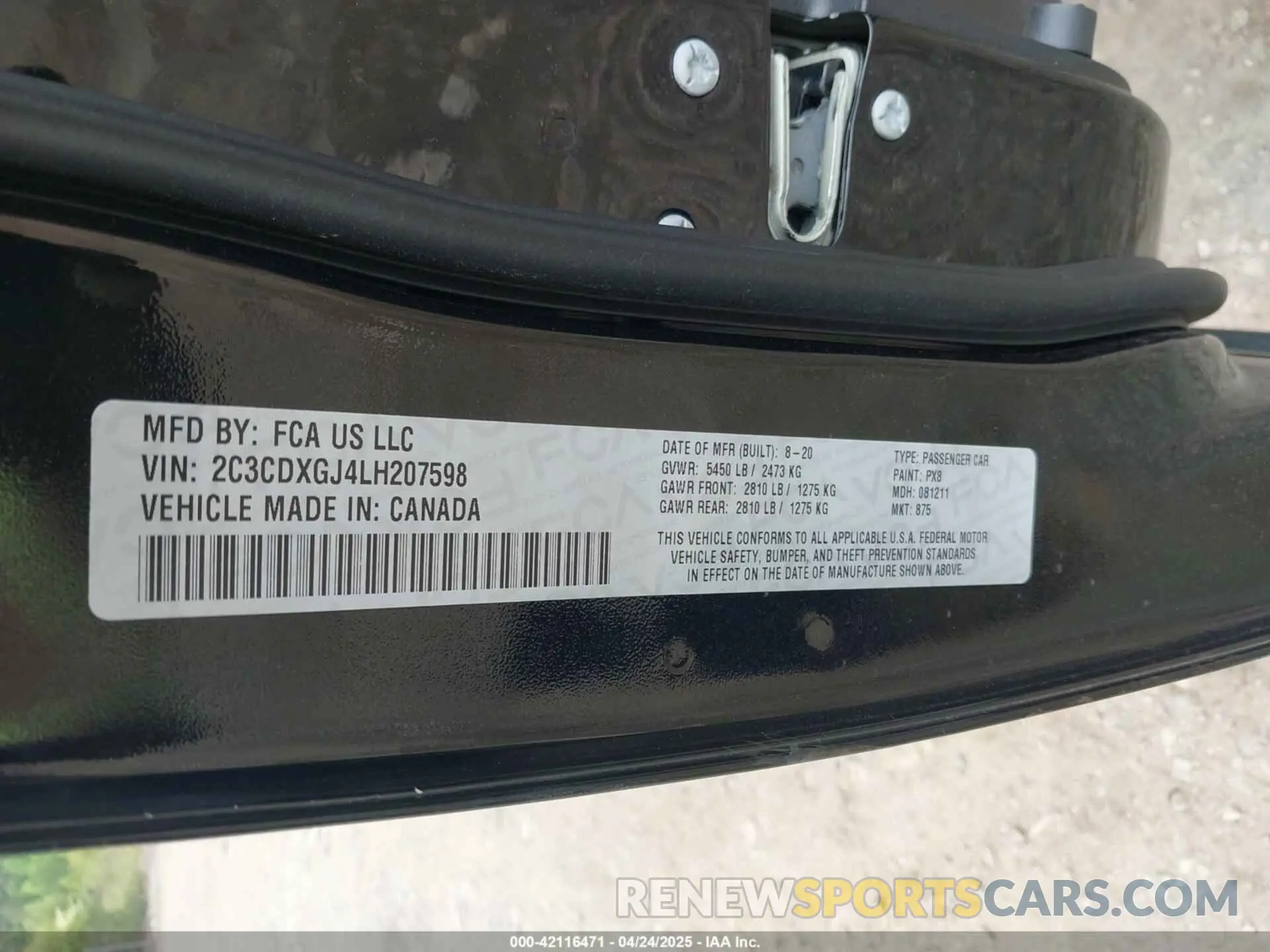 9 Фотография поврежденного автомобиля 2C3CDXGJ4LH207598 DODGE CHARGER 2020