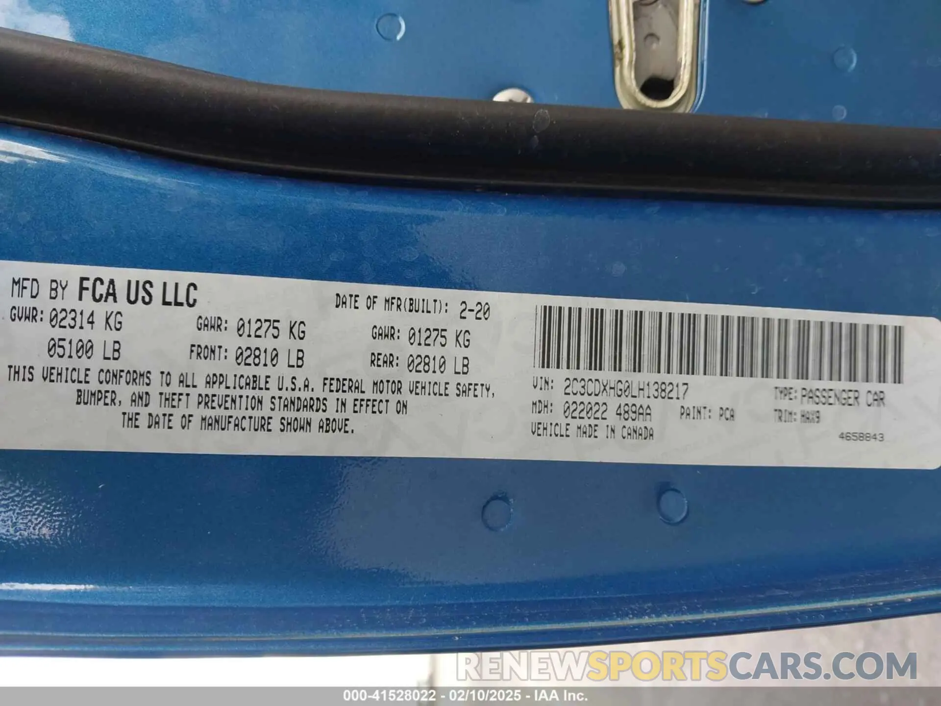 9 Фотография поврежденного автомобиля 2C3CDXHG0LH138217 DODGE CHARGER 2020