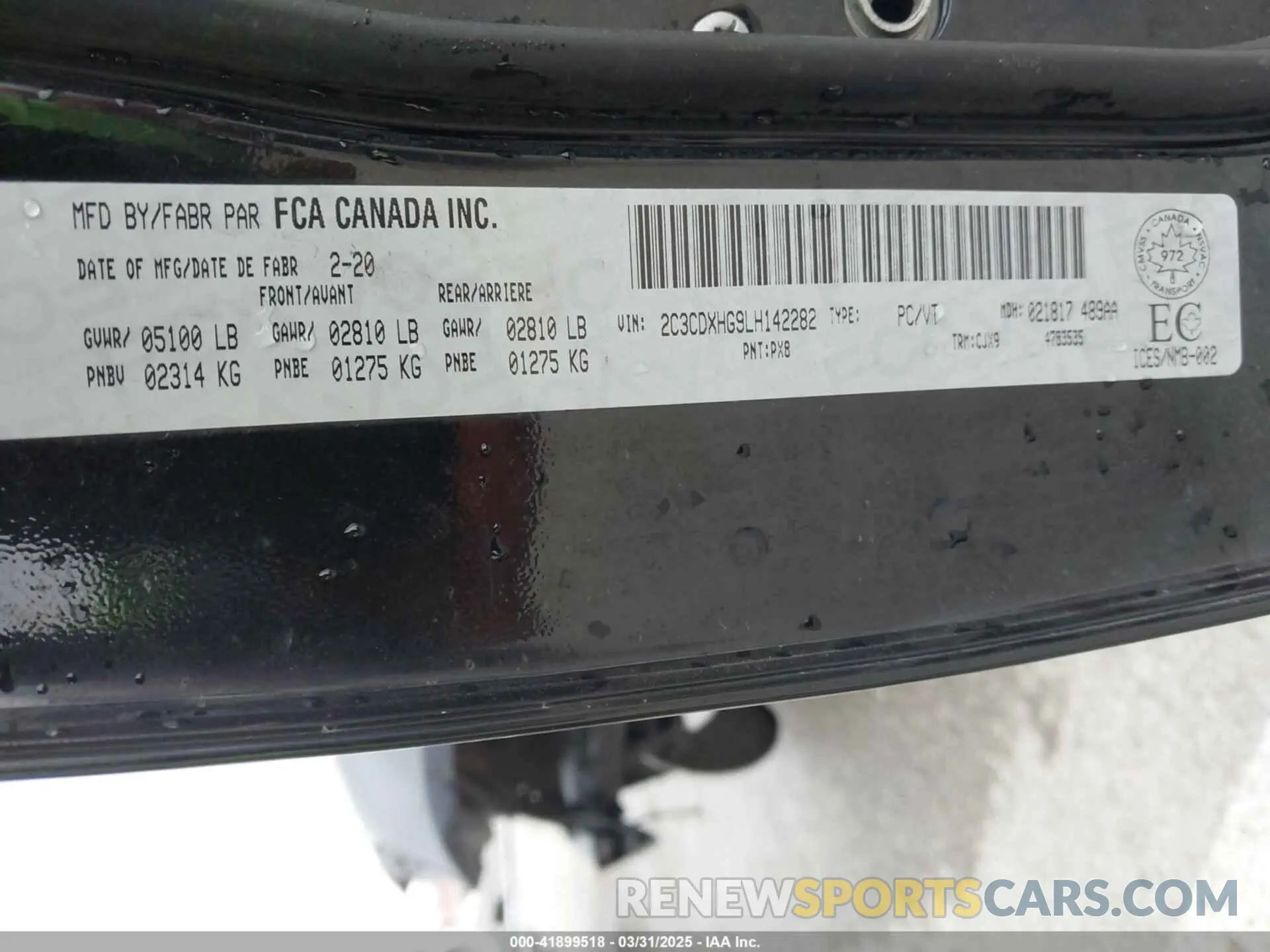 9 Фотография поврежденного автомобиля 2C3CDXHG9LH142282 DODGE CHARGER 2020