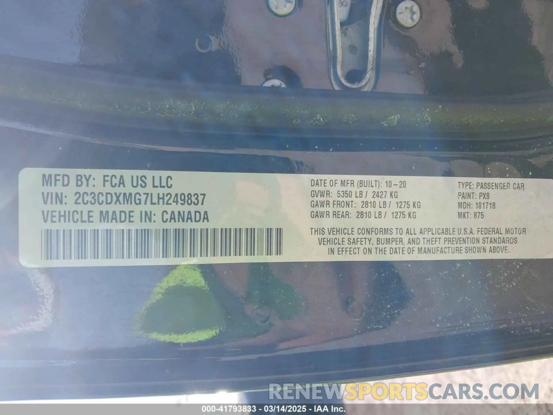 9 Photograph of a damaged car 2C3CDXMG7LH249837 DODGE CHARGER 2020