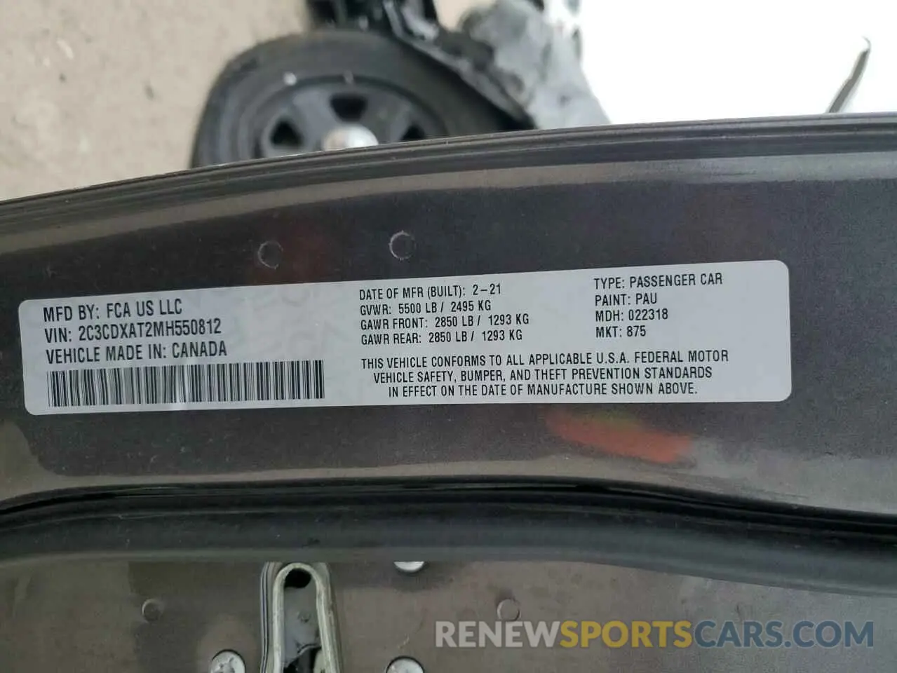 12 Фотография поврежденного автомобиля 2C3CDXAT2MH550812 DODGE CHARGER 2021