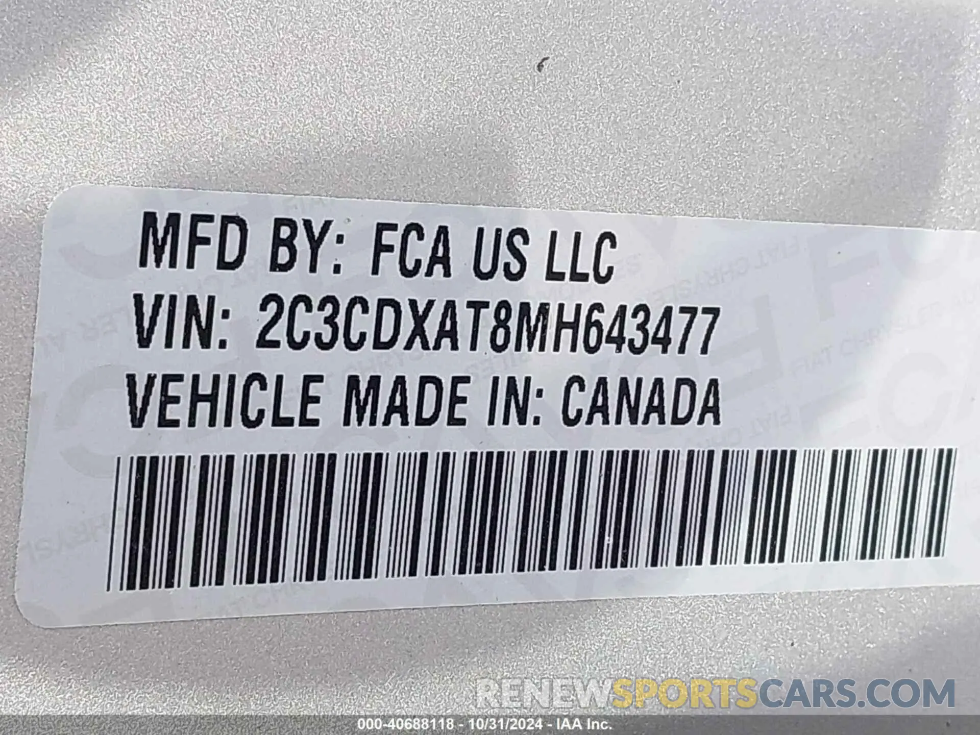 9 Фотография поврежденного автомобиля 2C3CDXAT8MH643477 DODGE CHARGER 2021