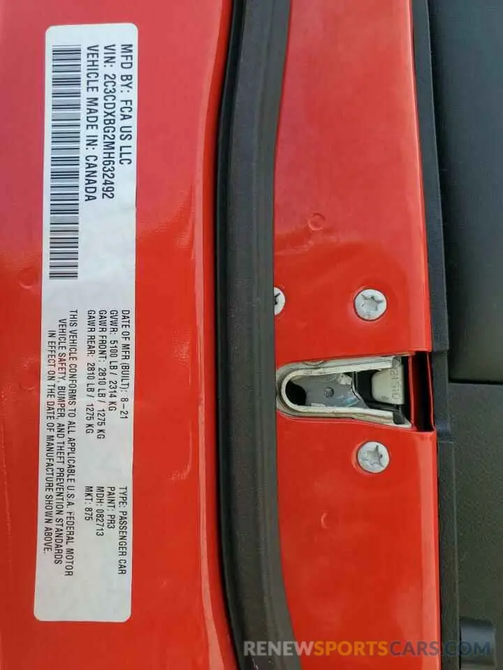 12 Photograph of a damaged car 2C3CDXBG2MH632492 DODGE CHARGER 2021