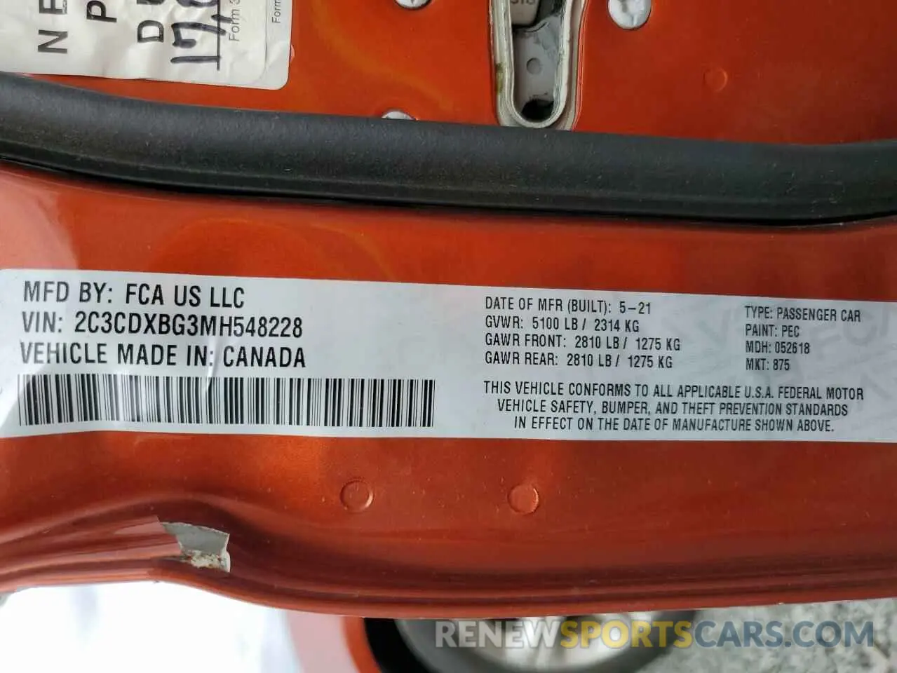 14 Photograph of a damaged car 2C3CDXBG3MH548228 DODGE CHARGER 2021
