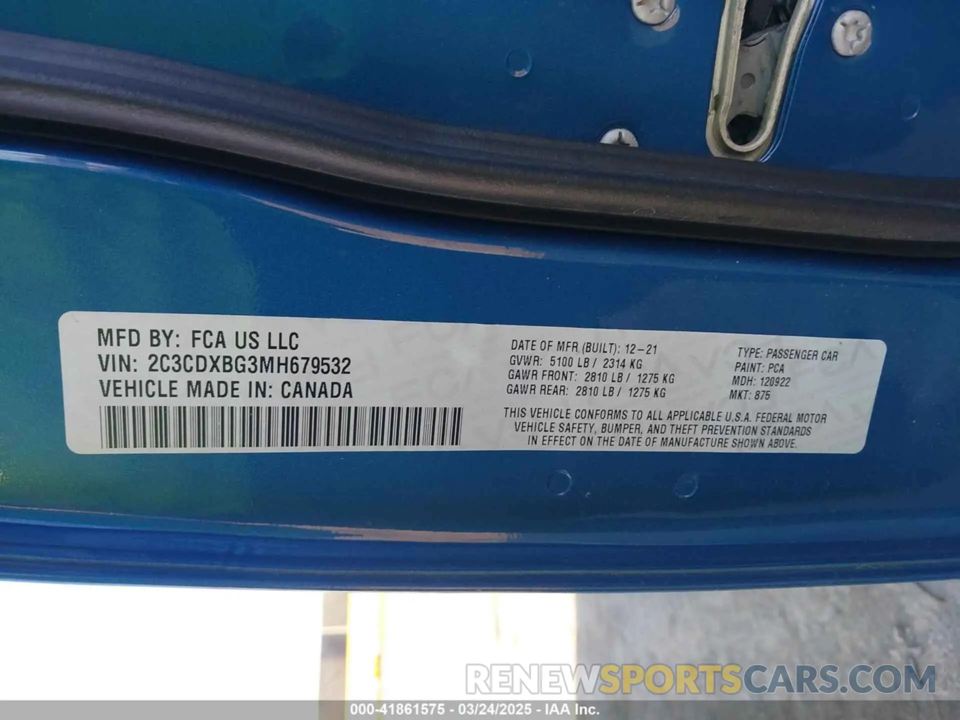 9 Фотография поврежденного автомобиля 2C3CDXBG3MH679532 DODGE CHARGER 2021