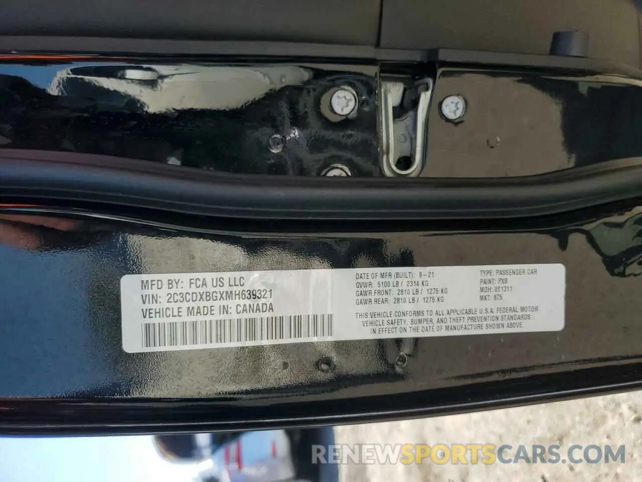 12 Photograph of a damaged car 2C3CDXBGXMH639321 DODGE CHARGER 2021