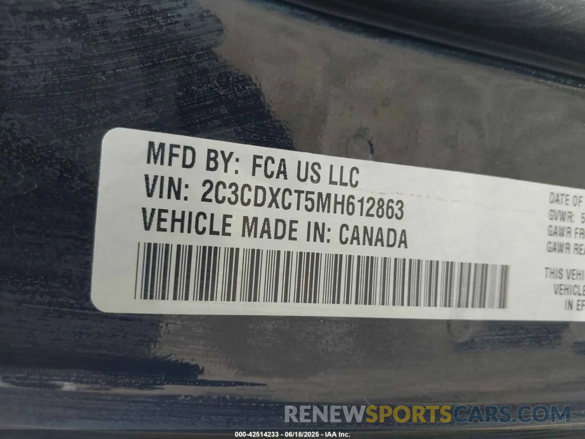 9 Фотография поврежденного автомобиля 2C3CDXCT5MH612863 DODGE CHARGER 2021