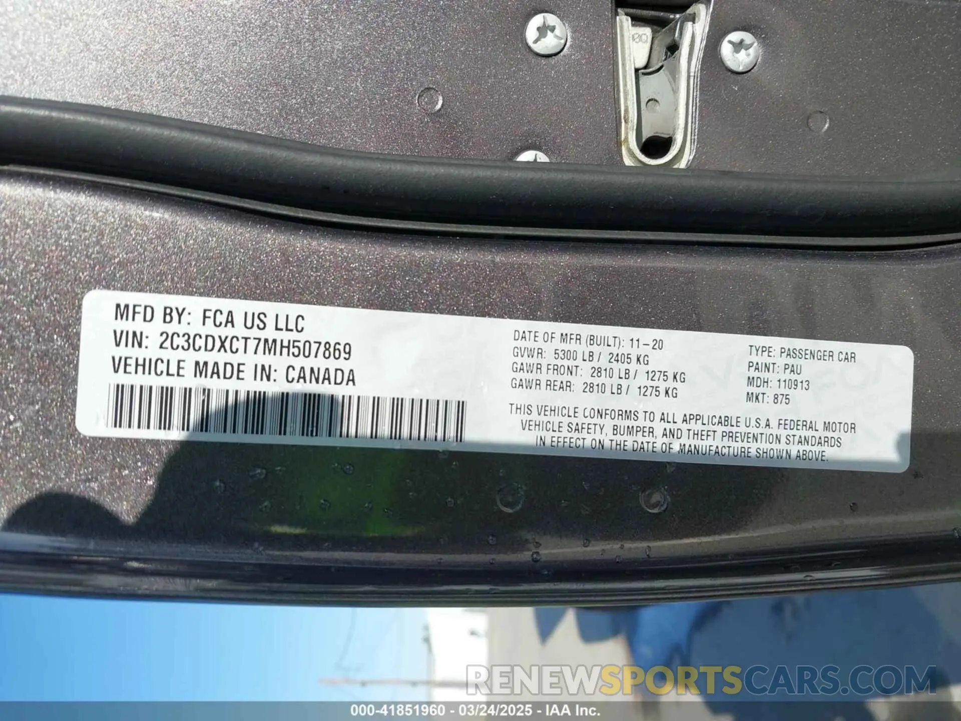 9 Photograph of a damaged car 2C3CDXCT7MH507869 DODGE CHARGER 2021