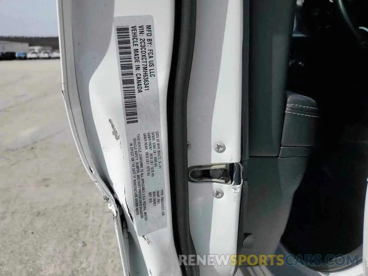 12 Photograph of a damaged car 2C3CDXCT7MH636341 DODGE CHARGER 2021