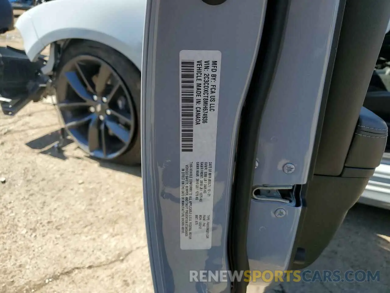 12 Photograph of a damaged car 2C3CDXCT8MH674936 DODGE CHARGER 2021