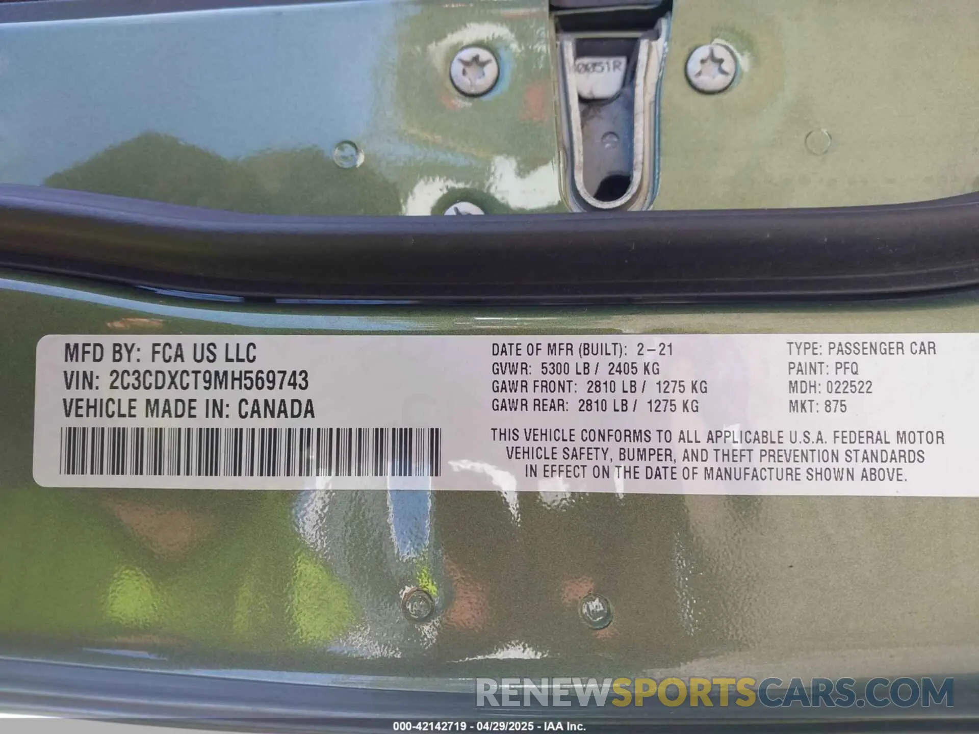 9 Фотография поврежденного автомобиля 2C3CDXCT9MH569743 DODGE CHARGER 2021
