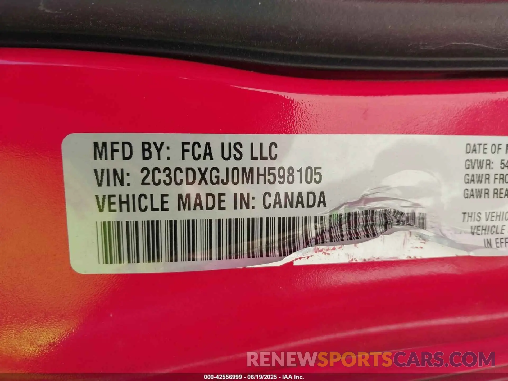 9 Photograph of a damaged car 2C3CDXGJ0MH598105 DODGE CHARGER 2021